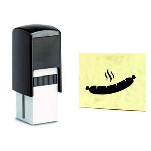 Bonuskaartstempelstempel met braadworstworstmotief - automatische stempel klantenkaart klantenkaart 10x10 - voor snackkiosk restaurantgrill