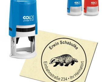 Stamp Address stamp personalized - Badger - around ∅ 40 mm