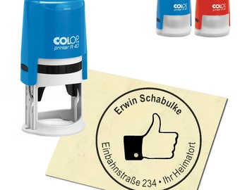 Stempel Adressstempel personalisiert - Like - rund ∅ 40mm