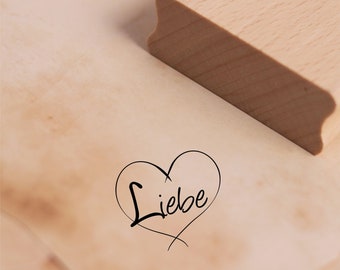 Stempel Herz Liebe - Motivstempel - 48 x 45 mm - Holzstempel Scrapbooking - Hochzeit Verlobung Jahrestag Valentinstag Heirat Ehe