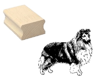 Timbre ' SHETLAND SHEEPDOG ' Motif Stamp Wooden Stamp Scrapbooking Embossing Crafting Stamping Dog Dog Friends Friends Sheltie