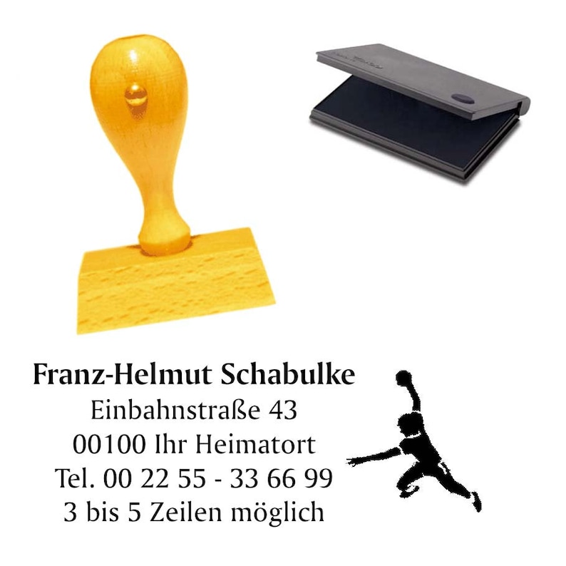 Wooden Stamp HANDBALL Sport Stamp image 1