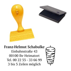 Holzstempel 'Döner' Kebab Spieß - Stempel