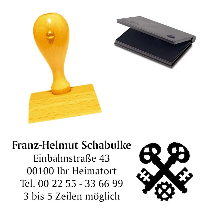 Adressenstempel SCHLOSSER ZUNFT mit Kissen Bild 1