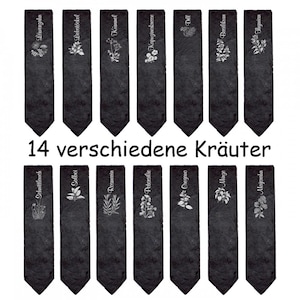 Slate herb signs - 14 pieces - plant signs plant plug - inscription herbs sign beet raised bed garden decoration herb garden garden