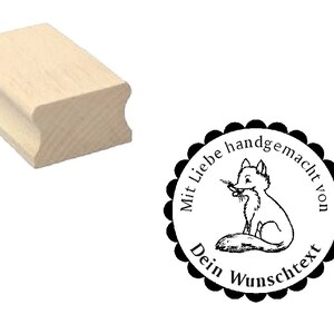 Handmade stamp « FUCHS » + desired text