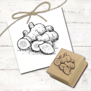 Motivstempel Ingwer - Stempel Holzstempel 48 x 38 mm - Stempeln Basteln Scrapbooking Geschenkidee Natur Wurzel