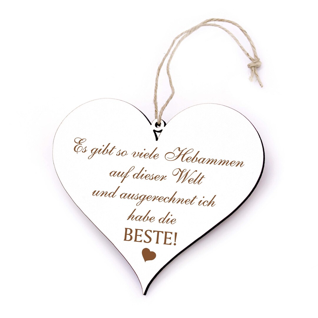 Schild Herz Spruch BESTE HEBAMME der Welt Herzschild 13 x 12 cm