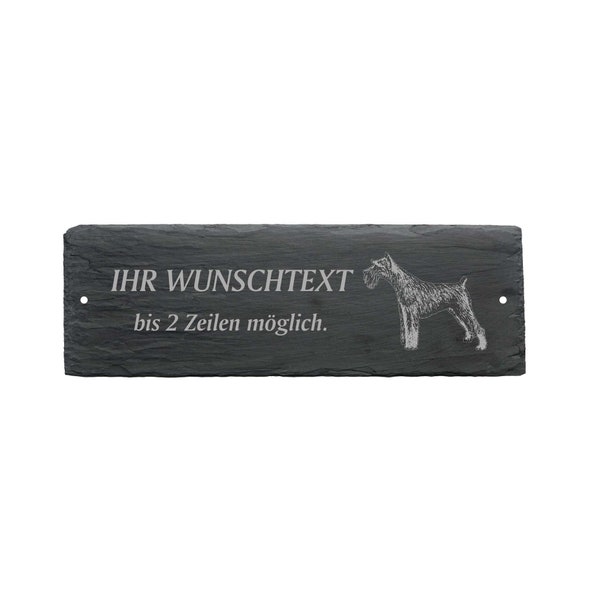 Wetterfestes Türschild « SCHNAUZER » mit Wunschtext / Name - ca. 22 x 8 cm Schild Namensschild Familie Klingel Hund Hunde Mittelschnauzer