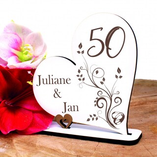 Beistle Centrotavola 50° Anniversario Matrimonio, 2 Pezzi, 33 Cm, Decorazioni Oro E Bianco