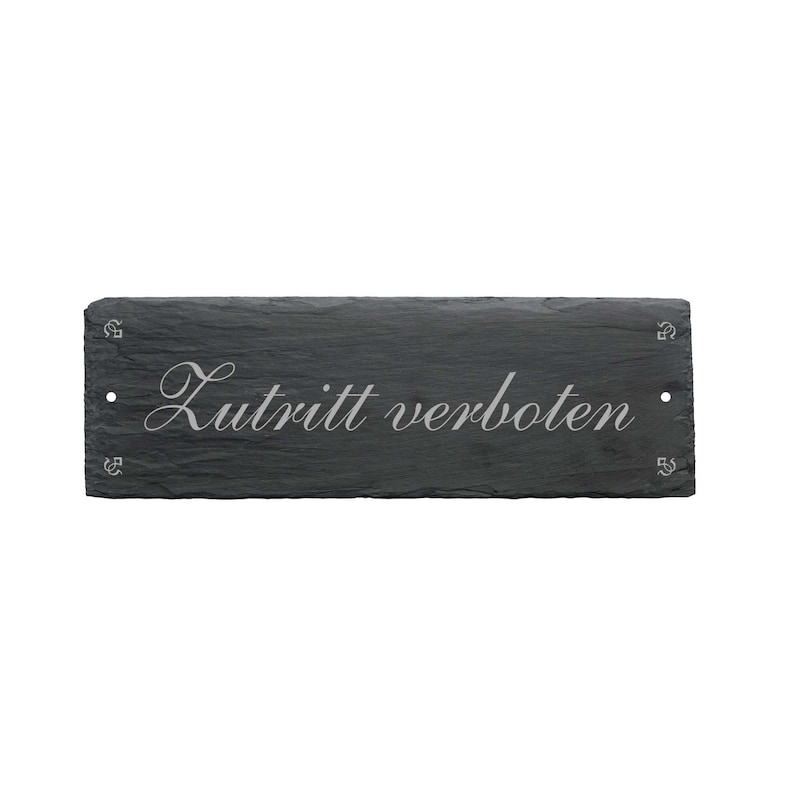 Schiefertafel Schild ZUTRITT VERBOTEN Bild 1