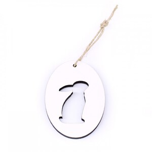 Easter Pendant Easter Bunny looks to the right Outline - Easter Egg Shield Easter 5 x 7 cm - Easter Pendant Easter Decoration Easter Decoration Spring Decoration