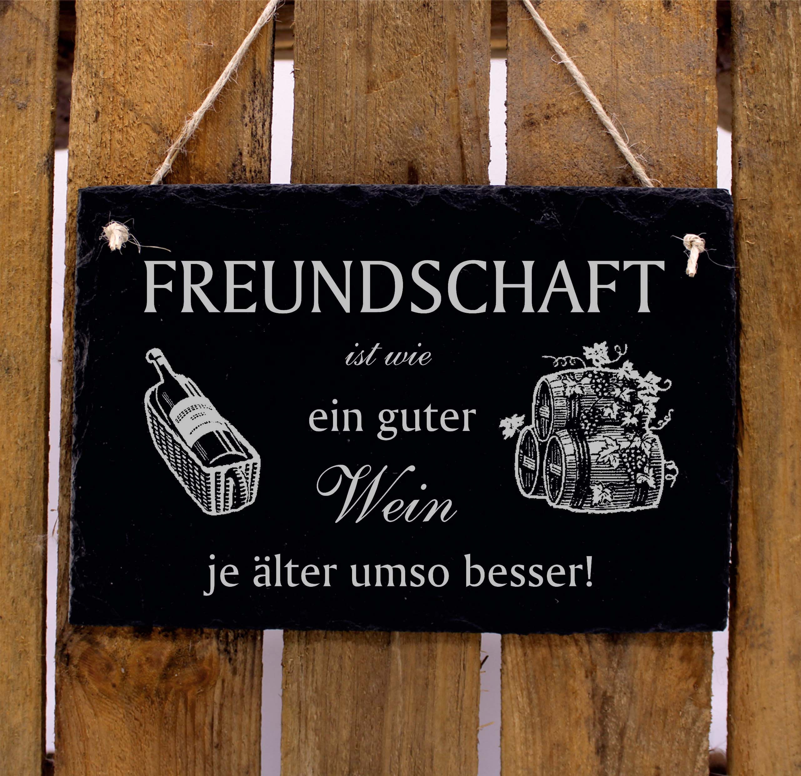 Schiefertafel Spruch Freundschaft ist wie ein guter WEIN 22 Etsy.de