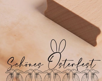 Motif Stamp Beautiful Easter Stamp Easter Bunny Series 98 x 48 mm - Wooden Stamp Scrapbooking Embossing Stamps Crafts - Bodüre Hasen