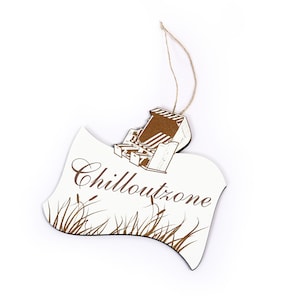 Maritimes Schild « CHILLOUT ZONE » Strandkorb Schilf Türschild maritime Deko Dekoration Geschenk Ostsee Nordsee Chillen Relax Ruhe Spa Bad