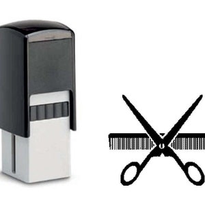 Stempel Bonuskartenstempel « FRISEUR » 10 x 10 mm Motiv Schere Kamm Bonuskarte Bonus Karte Kunden Punktesammler Friseursalon Haareschneiden