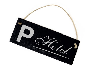 Sign Slate Parking Hotel - Door Sign 22 x 8 cm Weatherproof - Slate Decoration Decoration - Parking Pension Holiday Vacation