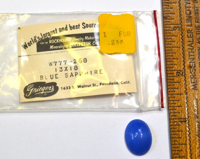 Vintage Griegers Lapidary 13x18mm Oval Blue Sapphire Cabochons