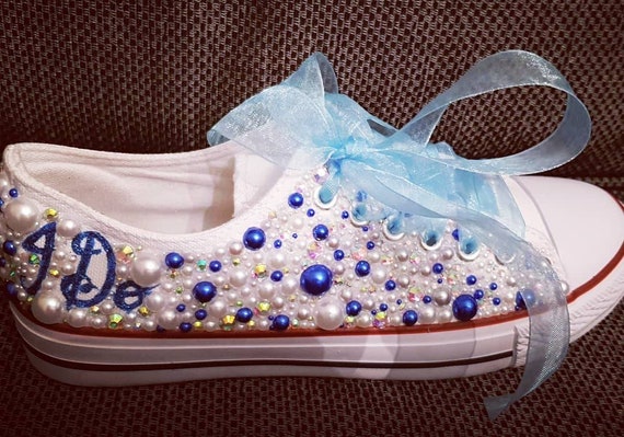 blue wedding converse shoes