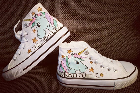 Converse/unicorn sneakers/unicorn hi tops/unicorn | Etsy