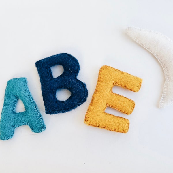 Handstitched Wool Felt Letters & Shapes