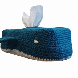 Crochet PATTERN ONLY Whale Tissue Box Cover