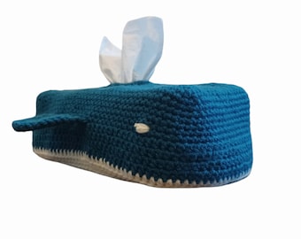 Crochet PATTERN ONLY Whale Tissue Box Cover