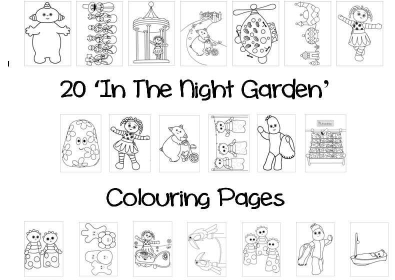 In the NIGHT GARDEN Colouring Book Pack 20 X A4 Sheets Etsy