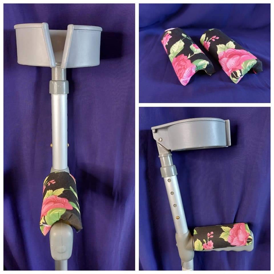 BLACK ROSES Padded Crutch Handle Covers Adult/child Sizes Etsy