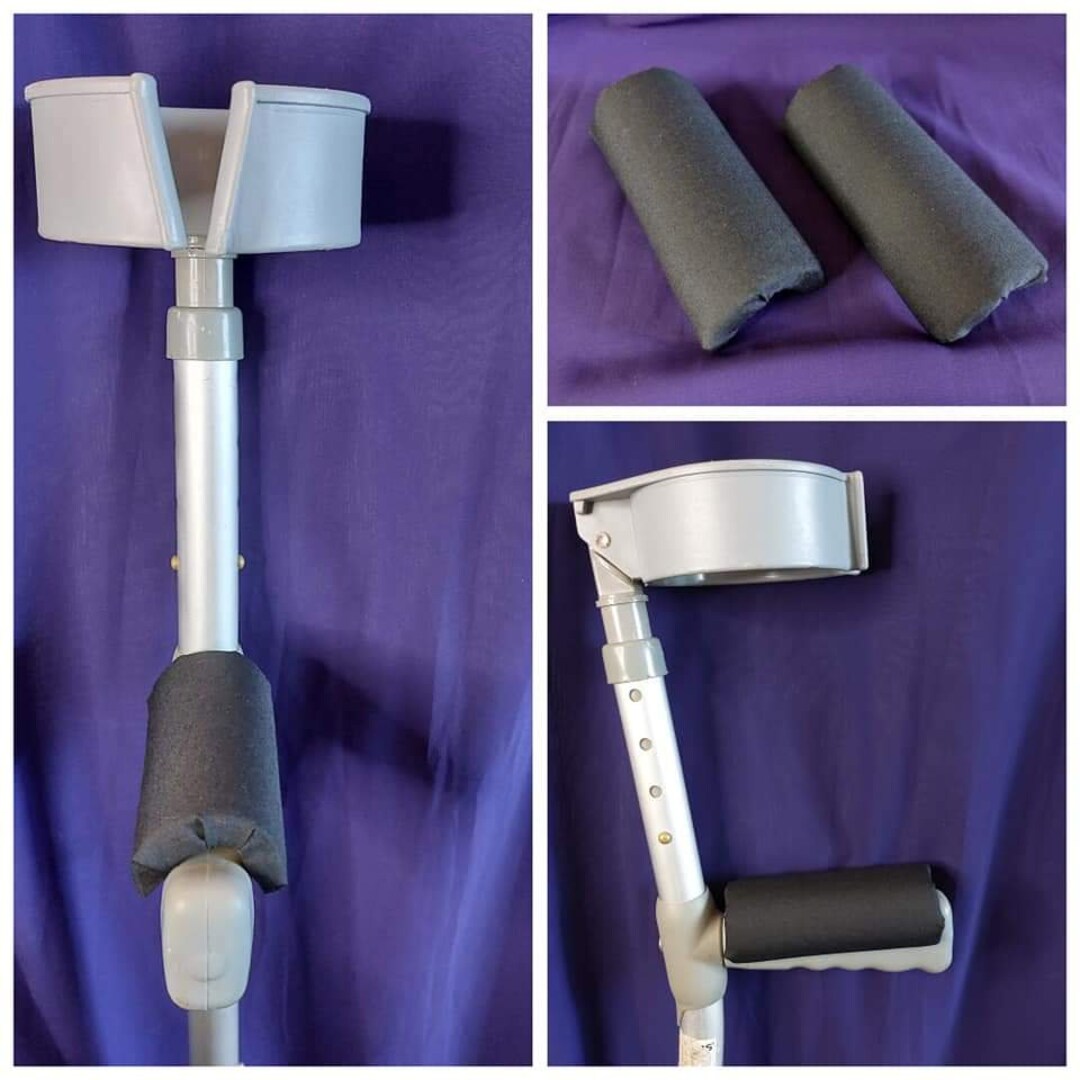 BLACK Padded Crutch Handle Covers Adult & Child Sizes Etsy