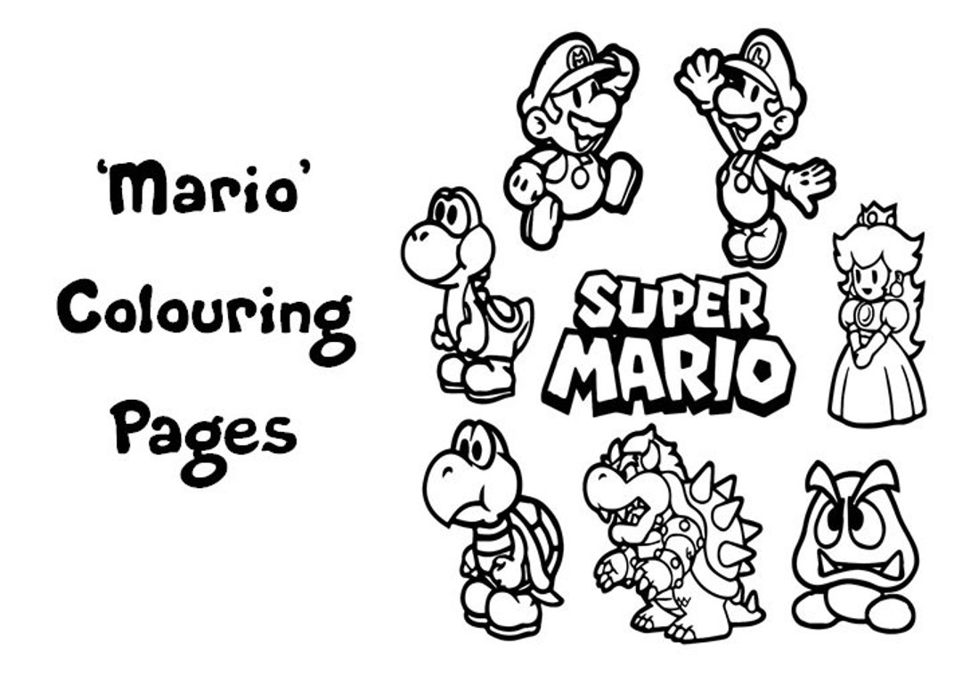 SUPER MARIO Colouring Book Pack 20 X A4 Sheets rainy Day/ Holiday Craft for  Children 