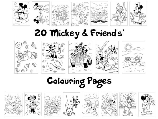 Disneyland Printable Coloring Book 30 Coloring Pages Instant Download PDF  File 8.5x11 and A4 Sizes Included 
