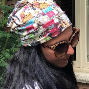 NYHET! Slouchy Beanie Hat: Mjuk Chemo-keps, mångsidig slouchy-hatt i bohemisk stil med gobelängmönster och blommigt tryck, populär trendig slouchy-hatt