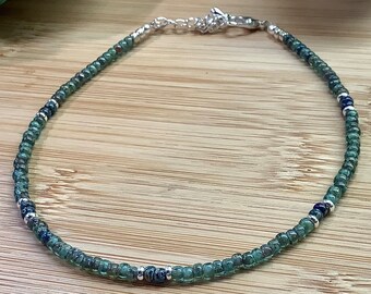 Boho anklet or bracelet, miyuki Beaded anklet or bracelet, ankle bracelet, dainty anklet or bracelet, beaded bracelet, turquoise bracelet