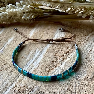 Boho Tila Tile Bead Bracelet: Adjustable String bracelet, popular best selling tila bracelet, tiny bead bracelet