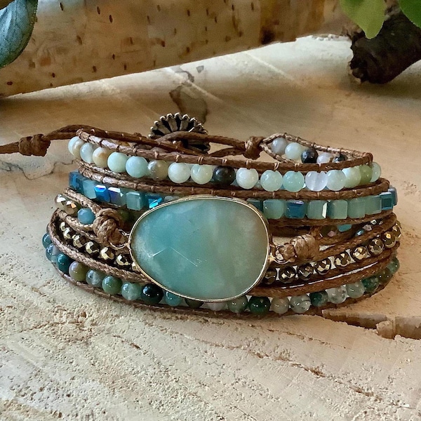 Boho Wrap beaded bracelet, tariff free, boho chic chakra handmade beaded Wrap Bracelet, chakra bracelet, popular best selling bracelet