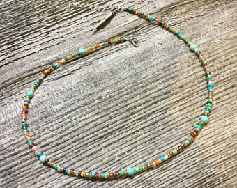 dainty waterproof seed bead anklet and bracelet, tiny bead bracelet, dainty bead bracelet and anklet, turquoise bracelet, bead anklet