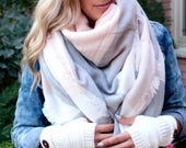 OVERSIZED SQUARE Blanket Scarf, Orchid, Winter scarf, Blanket scarf women, Plaid Scarf, Bridesmaid Scarf, women 39 s scarf, winter shawl