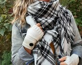 OVERSIZED SQUARE Plaid Blanket Scarf, Checkerboard, Winter scarf, Blanket Scarf women, Bridesmaid Scarf, best selling items, gift for her