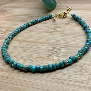 Gargantilla bohemia, gargantilla de cuentas Miyuki de primera calidad, gargantilla de cuentas de semillas, collar minimalista delicado, popular collar de cuentas de turquesa de vidrio