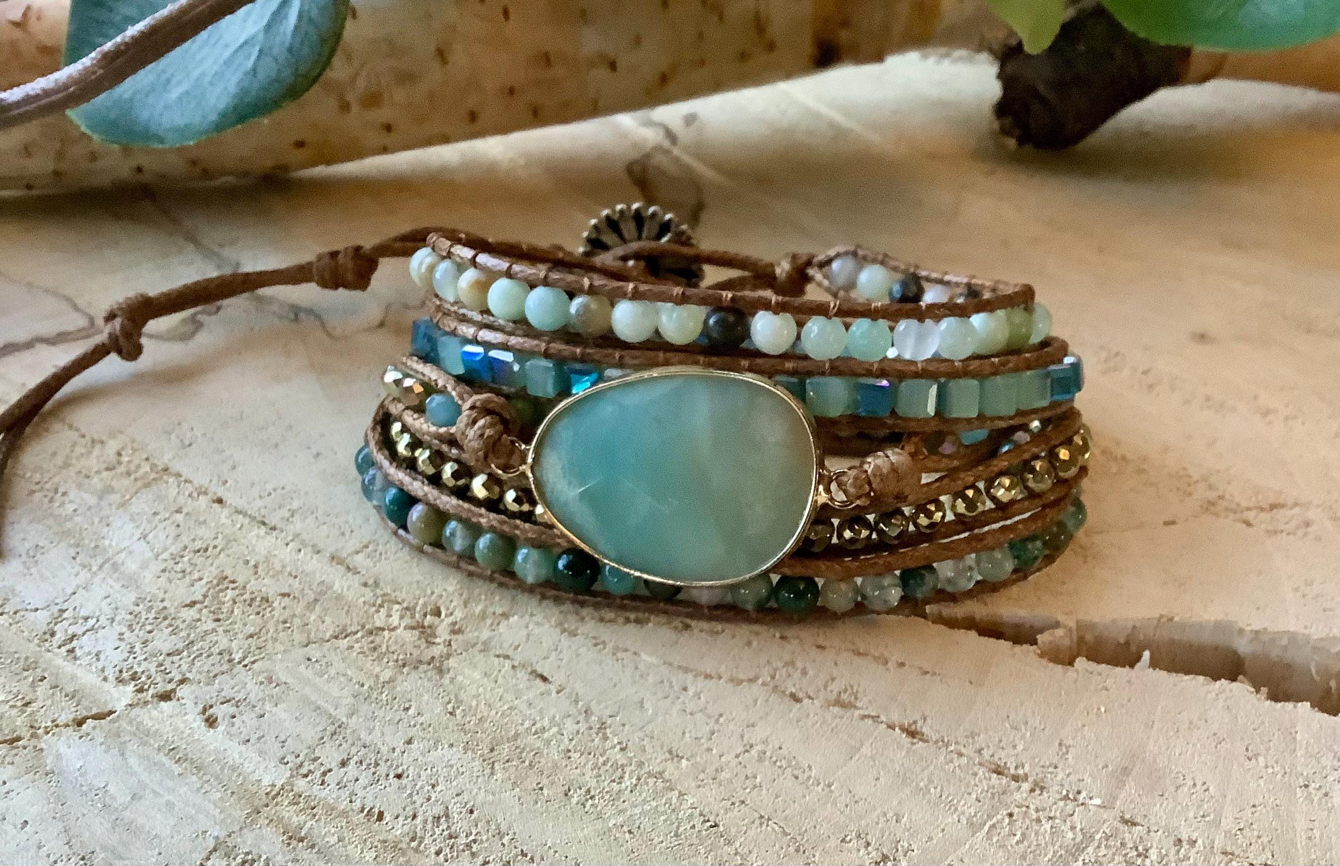 Bracelet en Perles de Rocaille Nuances de Bleu et Or | Madame Nature – MADAME NATURE
