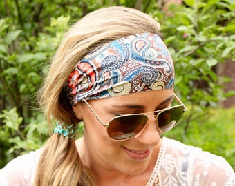 Yoga headband - Paisley desert- running headband, best selling headband, scuba headband-Yoga gift, Workout Hedband-Womens headband