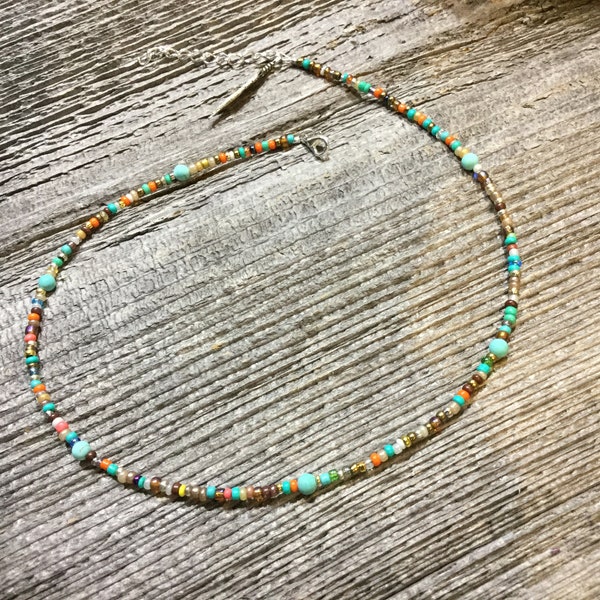 Seed Bead Necklace Etsy