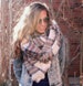 Oversized square Blanket Scarf, blanket scarf women, Heather Skies, Tartan Plaid Scarf, Knit Scarf 