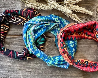 Tapered Headband: Wide Cotton printed Headband, yoga headband, workout popular best selling headband