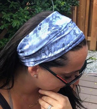 Yoga Headband, grey scales, face mask, buff gaitor, headband, yoga he…