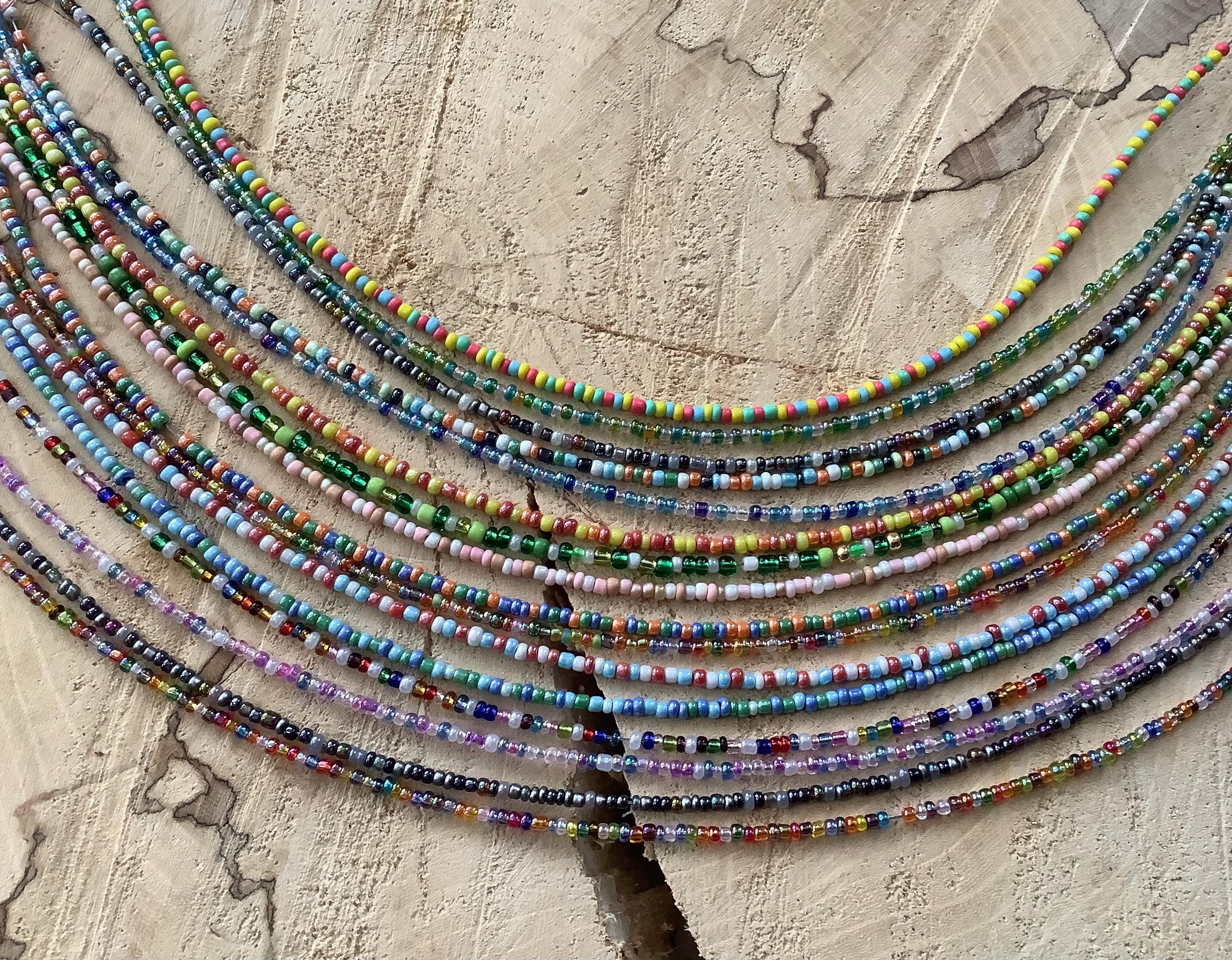 Dainty Tiny Seed Bead Stainless Steel Boho Anklet, Summer Colourful ...