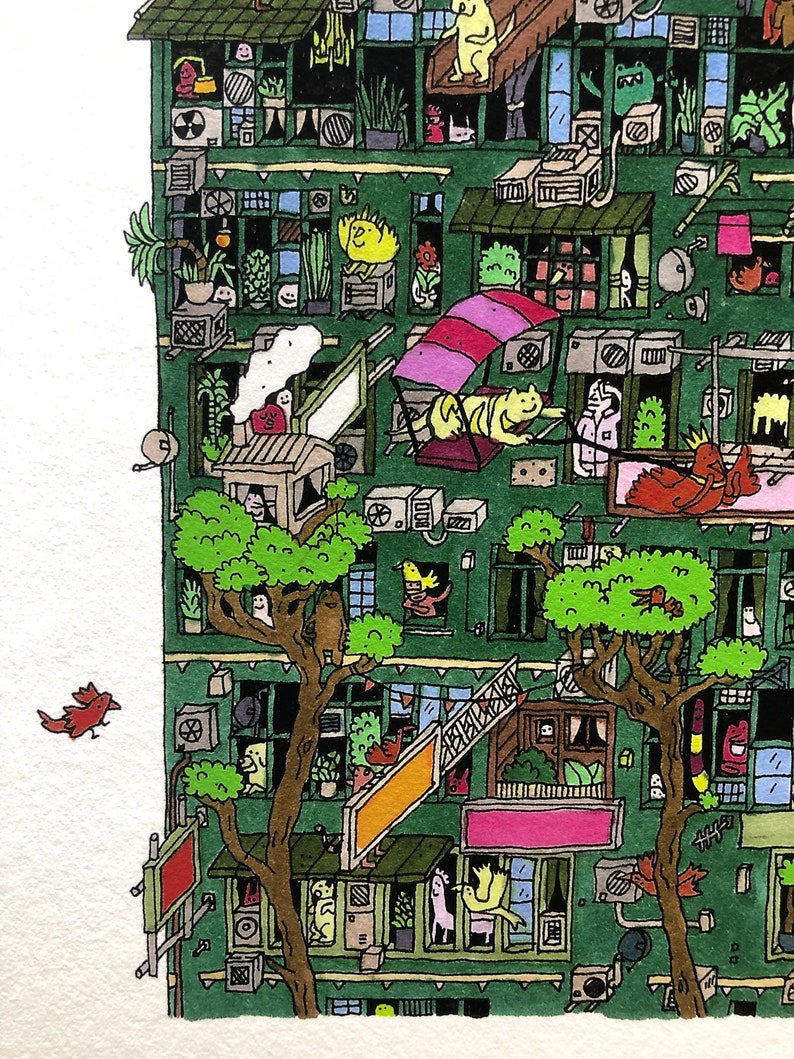 Corner House HK / Giclee Print Etsy