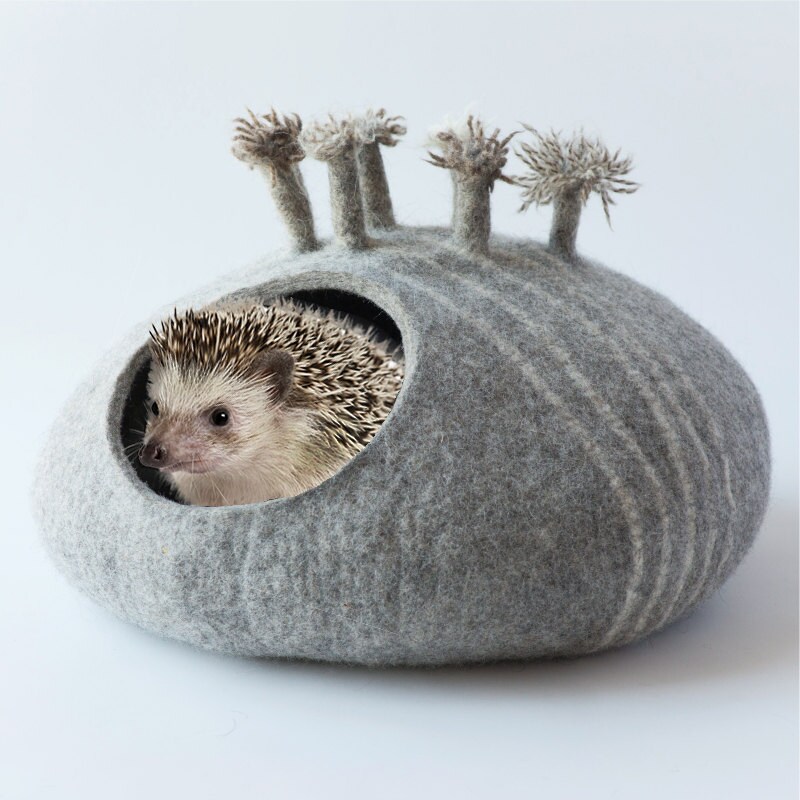 Hedgehog Bed/small Animal Cave/felted Pet House/small Pet Bed/small Pet ...