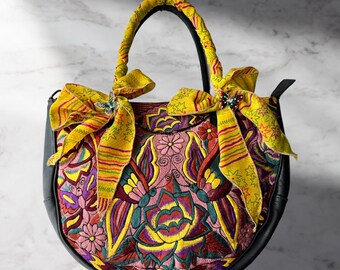 Tattoo Garden Heirloom Collection Sandia Bag with Soft Black Xela Leather